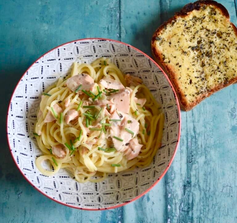 salmon linguine