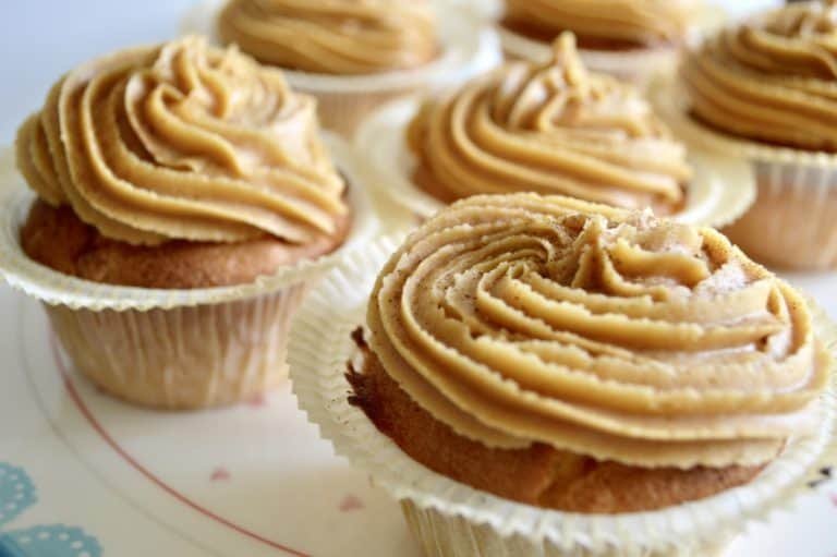 Apple Cupcakes with Salted Caramel Frosting (Gluten Free, Dairy Free)