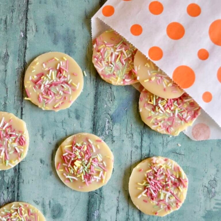 white chocolate discs