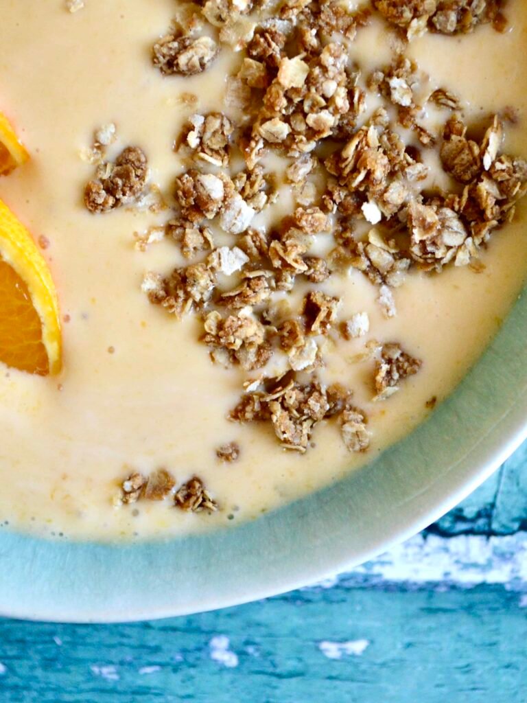 creamy orange smoothie bowl