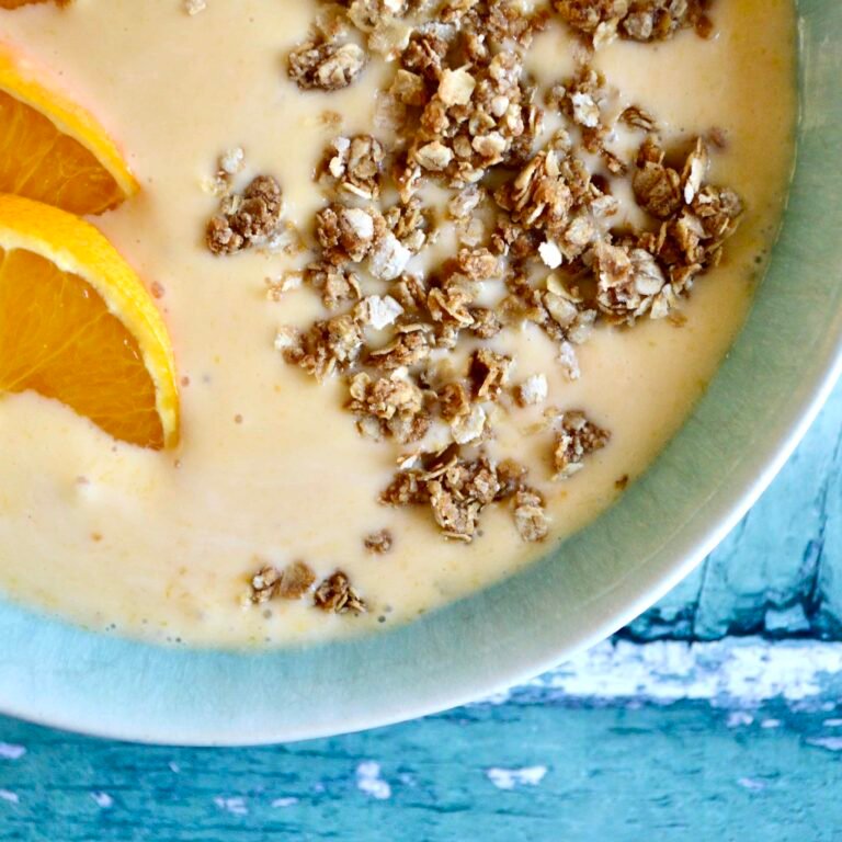 creamy orange smoothie bowl