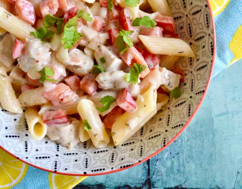 chilli chicken pasta salad