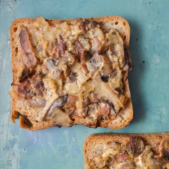 mushroom bacon toast