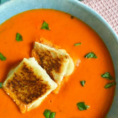 Tomato Soup W Grilled Cheese Croutons Gluten Free Dairy Free 8660