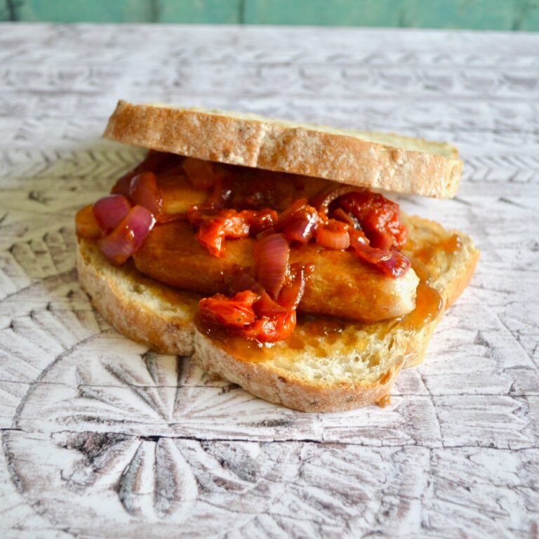 caramelised sausage sandwich